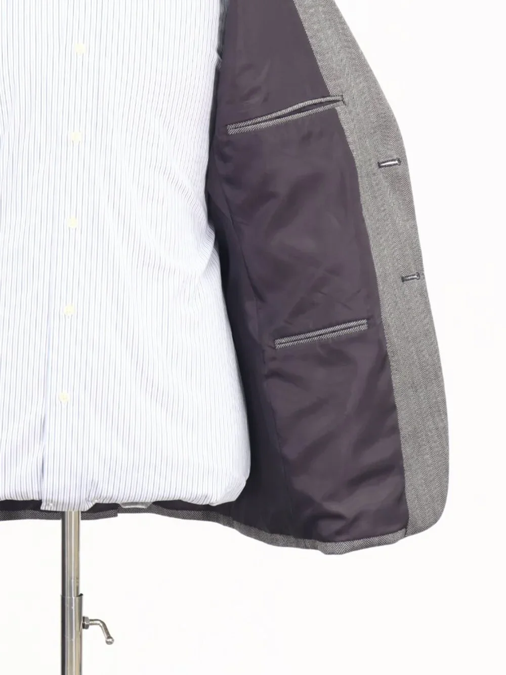 Joseph & Feiss 40R Gray Blazer Sport Coat Jacket 2-Button Herringbone W880